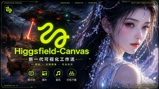 (18502期)Higgsfield Canvas AI视频制作详解,节点式工作流搭建,重构新式视频创作完整教程-星空网创资源
