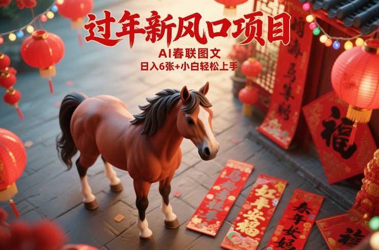 过年新风口项目，用ai春联图文，日入6张+小白轻松上手【揭秘】-星空网创资源