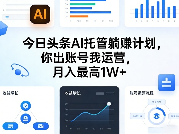 今日头条AI托管躺賺计划,你出账号我运营,月入最高1W+【揭秘】-星空网创资源