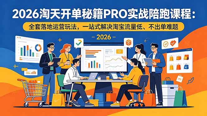 (18844期)2026淘天开单秘籍PRO实战陪跑课程:全套落地运营玩法,一站式解决淘宝流量低、不出单难题-星空网创资源