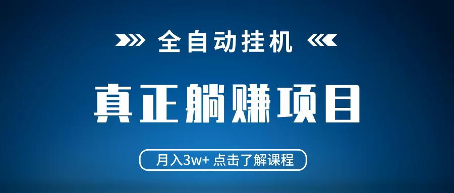 全自动挂机项目 月入3w+ 真正躺平项目 不吃电脑配置 当天见收益-星空网创资源