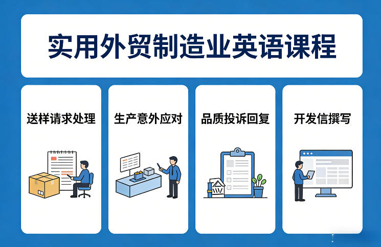 实用外贸制造业英语课程,教你专业处理送样请求、应对生产意外、回复品质投诉、撰写开发信等-星空网创资源