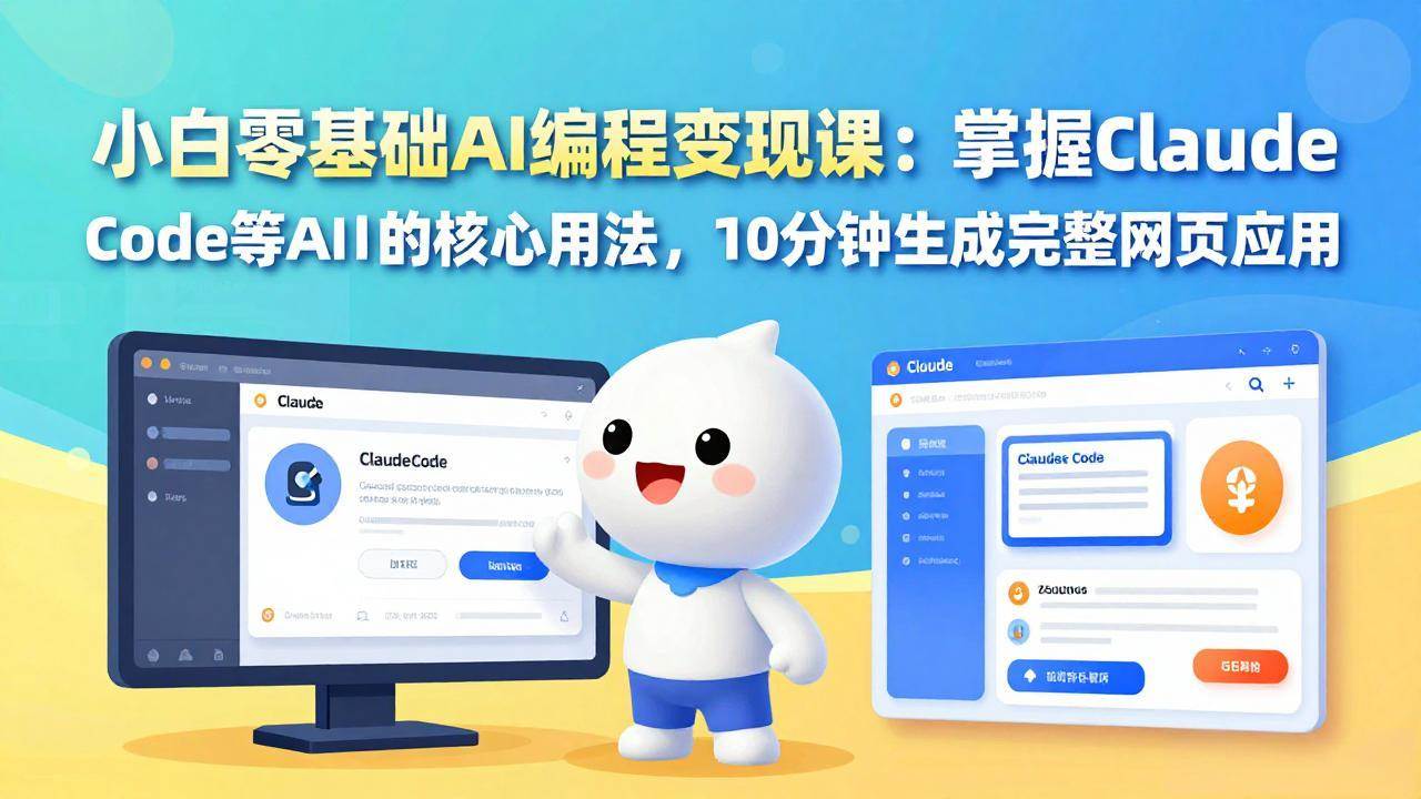 (17562期)小白零基础AI编程变现课:掌握Claude Code等AI工具的核心用法,10分钟生成完整网页应用-星空网创资源