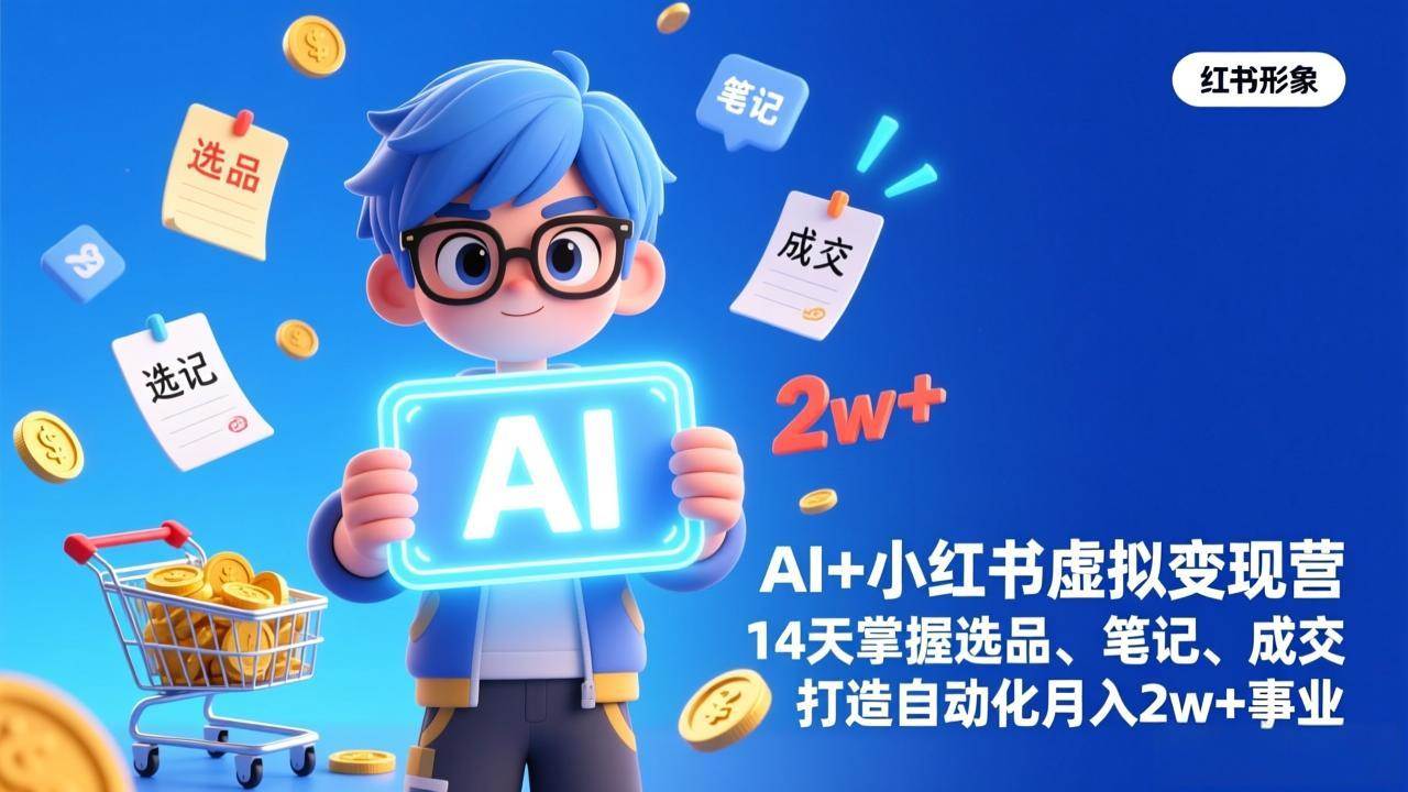 (17332期)AI+小红书虚拟变现营(完结),14天掌握选品、笔记、成交,打造自动化月入2w+事业 (17332期)AI+小红书虚拟变现营(完结),14天掌握选品、笔记、成交,打造自动化月入2w+事业