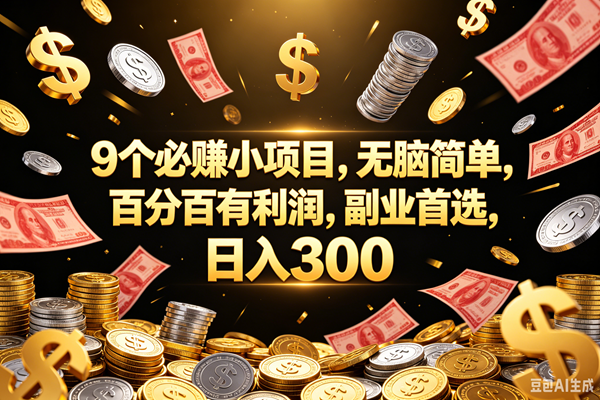 (18881期)9个必赚的小项目,百分百赚元子,无脑简单,副业首选,日入300+-星空网创资源