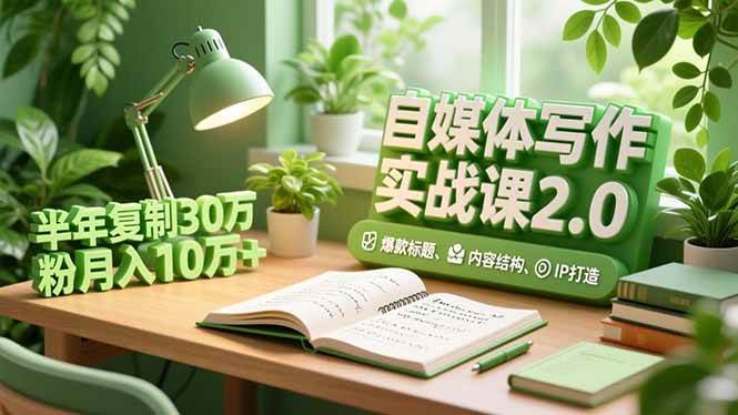 （16734期）自媒体写作实战课2.0，爆款标题、内容结构、IP打造，半年复制30万粉月入10万+-星空网创资源