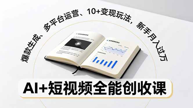 （16773期）AI+短视频全能创收课，爆款生成、多平台运营、10+变现玩法，新手月入过万-星空网创资源