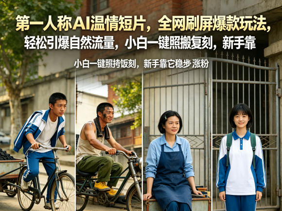 第一人称AI温情短片，全网刷屏爆款玩法，轻松引爆自然流量，小白一键照搬复刻，新手靠它稳步涨粉-星空网创资源