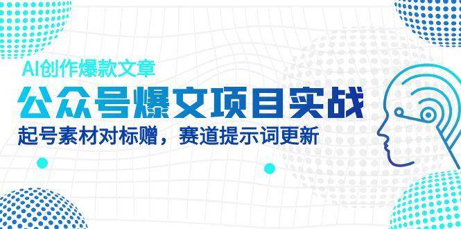 公众号爆文项目实战,AI创作爆款文章,起号素材对标赠(附赛道AI提示词)-星空网创资源