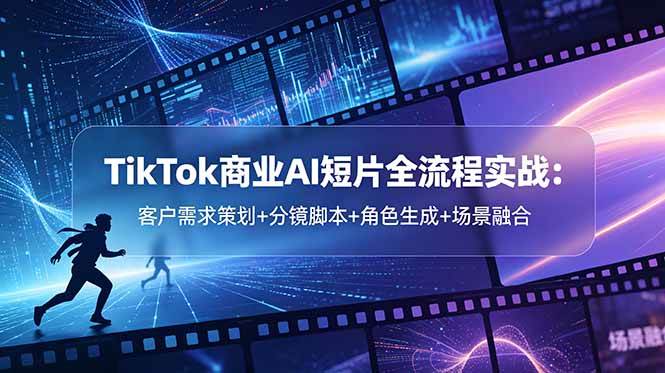 （18678期）TikTok商业AI短片全流程实战：客户需求策划+分镜脚本+角色生成+场景融合-星空网创资源