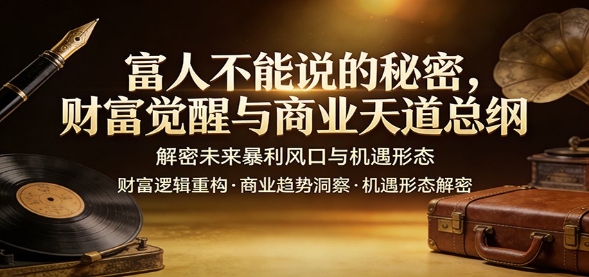 富人不能说的秘密，财富觉醒与商业天道总纲，解密未来暴利风口与机遇形态-星空网创资源