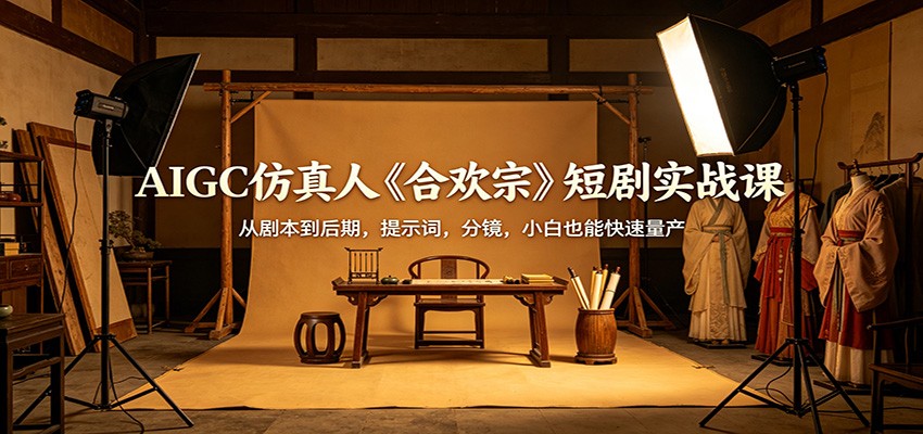 AIGC仿真人《合欢宗》短剧实战课:从剧本到后期,提示词,分镜,小白也能快速量产-星空网创资源