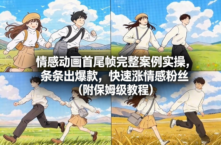 情感动画首尾帧完整案例实操，条条出爆款，快速涨情感粉丝（附保姆级教程）-星空网创资源