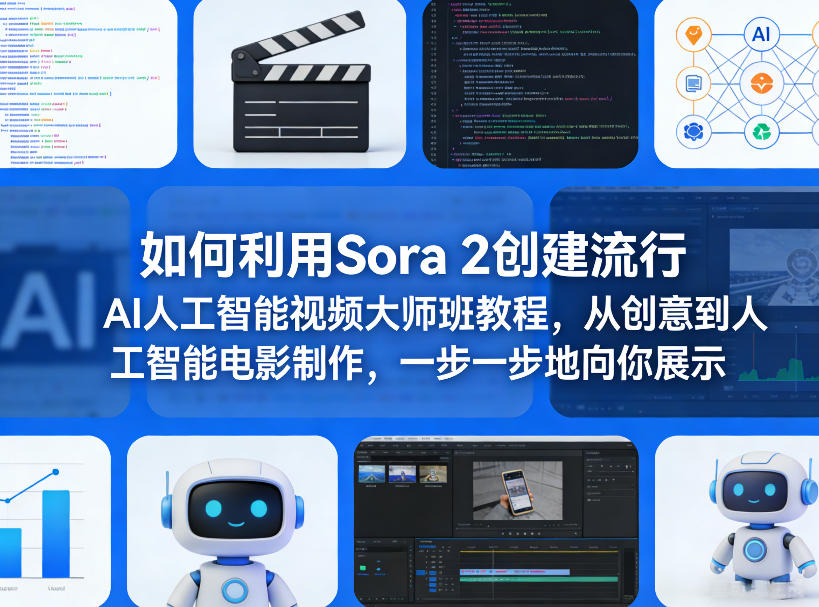 如何利用Sora 2创建流行AI人工智能视频大师班教程，从创意到人工智能电影制作，一步一步地向你展示-星空网创资源