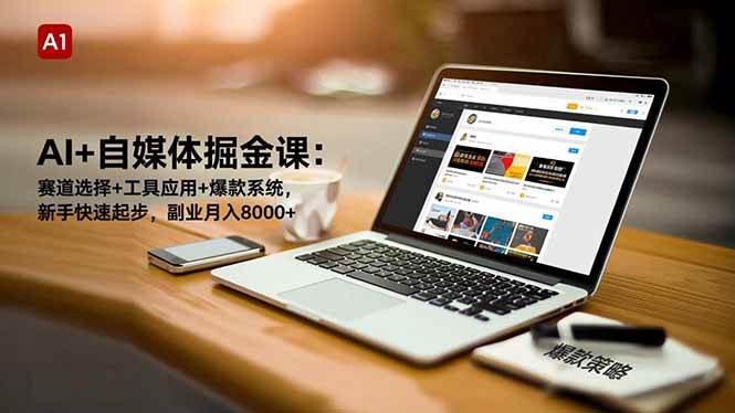 （16657期）AI+自媒体掘金课：赛道选择+工具应用+爆款系统，新手快速起步，副业月入8000+-星空网创资源