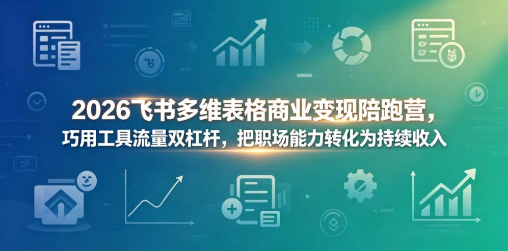 2026飞书多维表格商业变现陪跑营,巧用工具流量双杠杆,把职场能力转化为持续收入-星空网创资源
