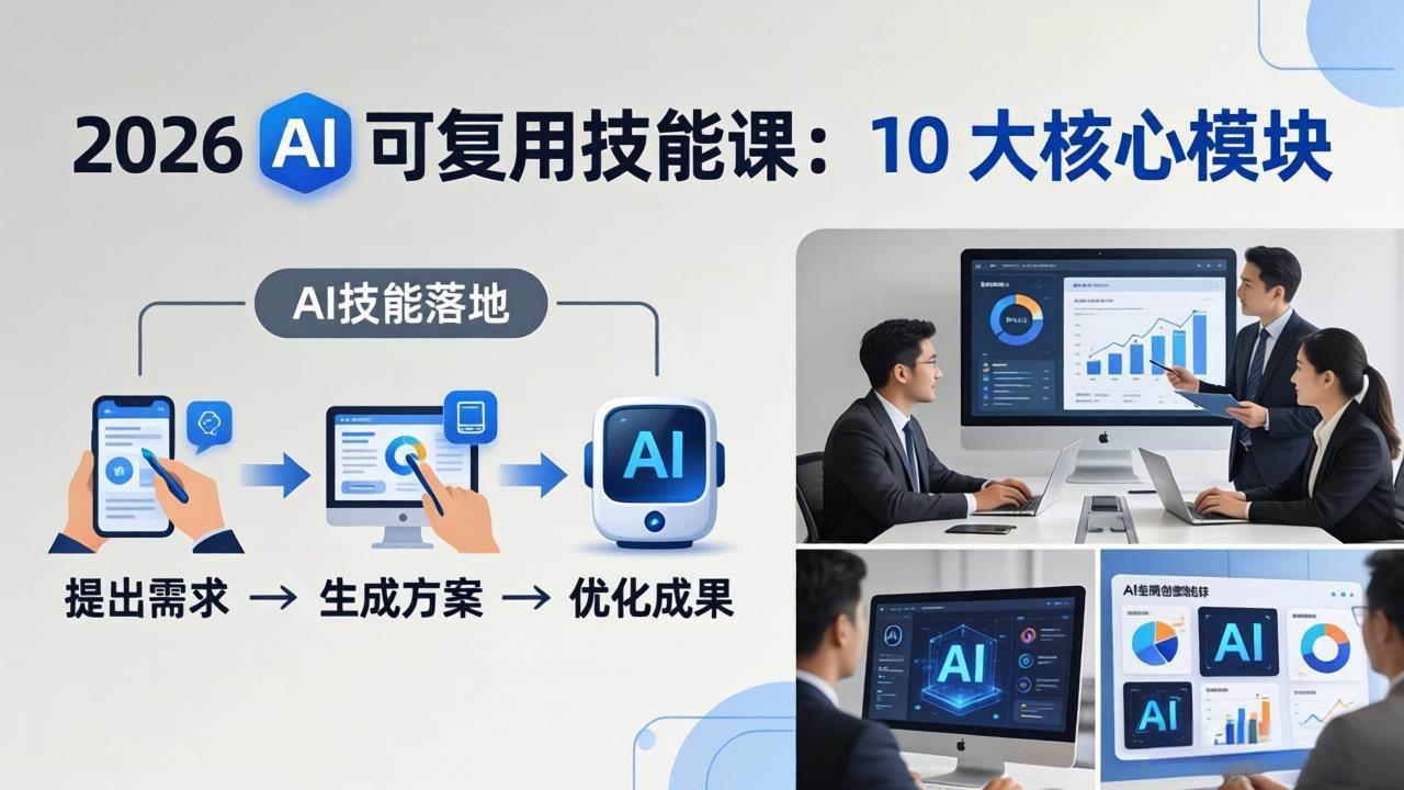 (17894期)2026AI可复用技能-4月新课:10大核心模块,手把手教你把AI用进工作、产出成果-星空网创资源