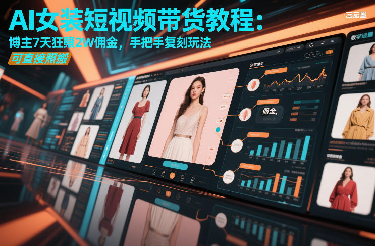 AI女装短视频带货教程:博主7天狂賺2W佣金,手把手复刻玩法,可直接照搬-星空网创资源