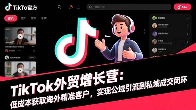 (16522期)TikTok外贸增长营:低成本获取海外精准客户,实现公域引流到私域成交闭环-星空网创资源