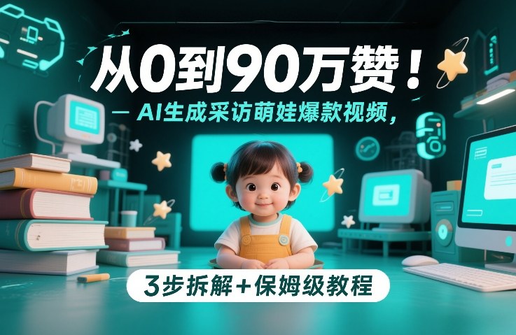 从0到90万赞:AI生成采访萌娃爆款视频,3步拆解+保姆级教程-星空网创资源