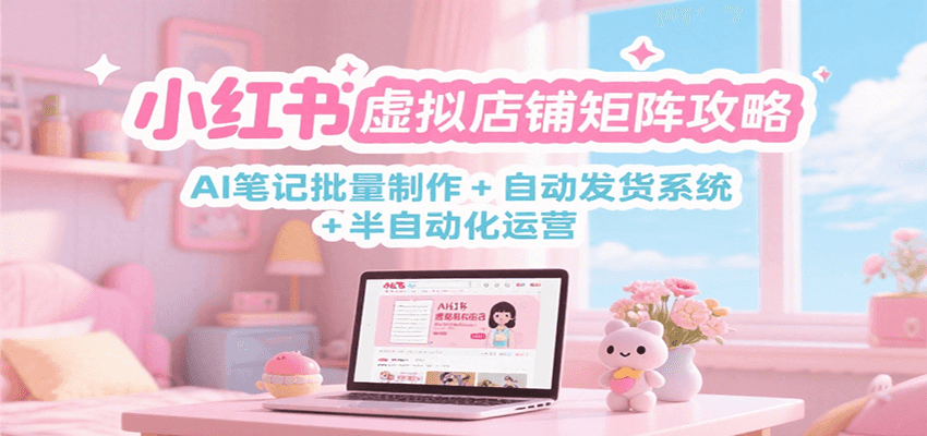 小红书虚拟店铺矩阵攻略：AI笔记批量制作 + 自动发货系统 + 半自动化运营-星空网创资源