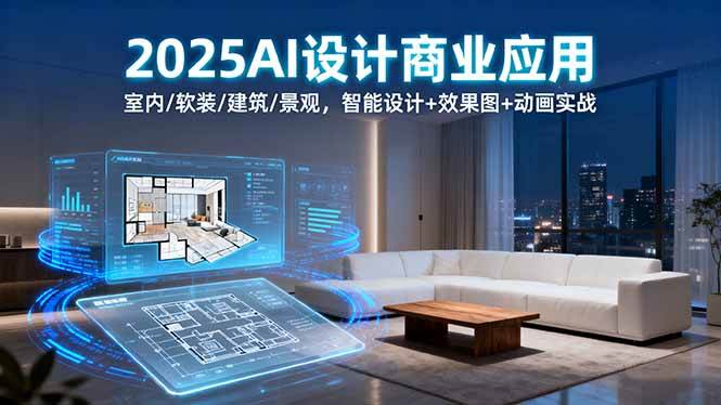 （16052期）2025AI设计商业应用：室内/软装/建筑/景观，智能设计+效果图+动画实战-星空网创资源