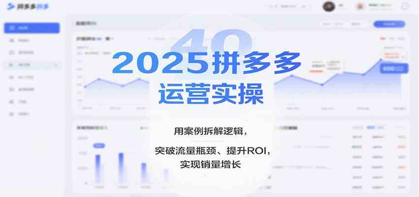 2025拼多多运营实操,用案例拆解逻辑,突破流量瓶颈、提升ROI,实现销量增长(更新)-星空网创资源