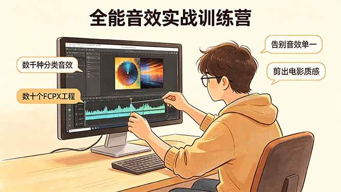 (18287期)全能音效实战训练营:数千种分类音效+数十个FCPX工程,告别音效单一,剪出电影质感-星空网创资源
