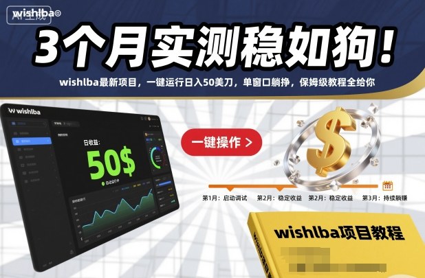 3个月实测稳如狗!wishlba最新项目,一键运行日入50美刀,单窗口躺挣,保姆级教程全给你【揭秘】-星空网创资源