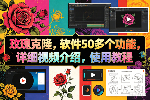 （18093期）玫瑰克隆工具，ai智能体软件，自媒体神器，一键爆款，60多个功能详细教程-星空网创资源