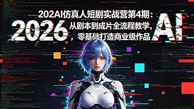 2026AI仿真人短剧实战营第4期：从剧本到成片全流程教学，零基础打造商业级作品-星空网创资源