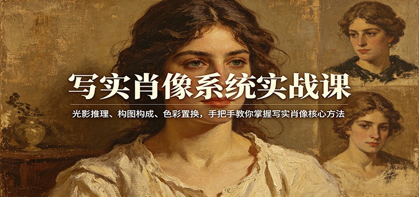 写实肖像系统实战课：光影推理、构图构成、色彩置换，手把手教你掌握写实肖像核心方法-星空网创资源