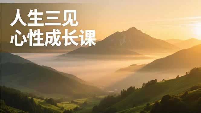 人生三见心性成长课，见天地众生自己，搞透人性安顿身心，活出清晰自我，内在富足无价-星空网创资源