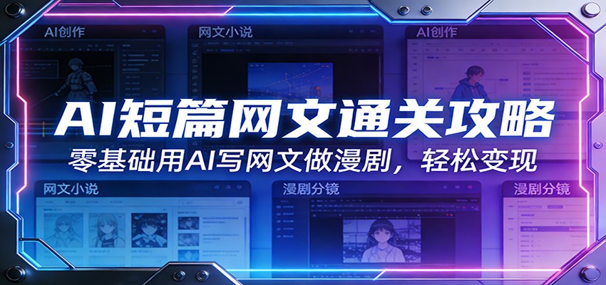 AI短篇网文通关攻略：零基础用AI写网文做漫剧，轻松变现-星空网创资源
