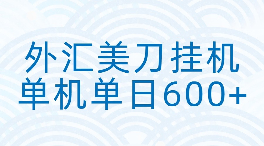 外汇美刀挂机：全自动挂机赚美金，单机600+-星空网创资源