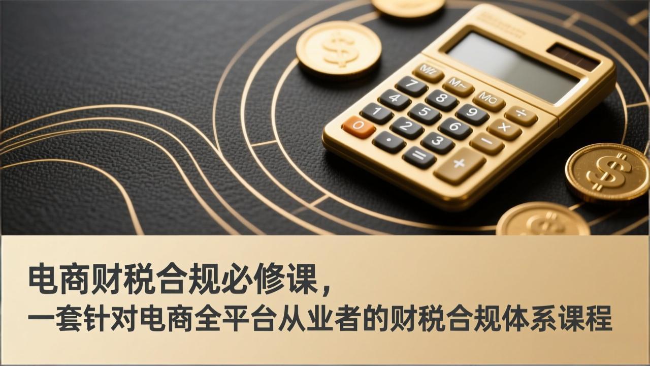 电商财税合规必修课,是一套针对电商全平台从业者的财税合规体系课程-星空网创资源