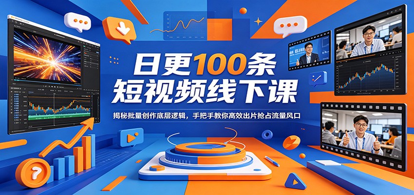 日更100条短视频线下课:揭秘批量创作底层逻辑,手把手教你高效出片抢占流量风口-星空网创资源