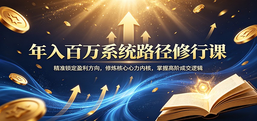 年入百万系统路径修行课：精准锁定盈利方向，修炼核心心力内核，掌握高阶成交逻辑-星空网创资源