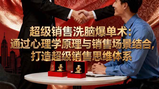 (16370期)超级销售洗脑爆单术:通过心理学原理与销售场景结合,打造超级销售思维体系-星空网创资源