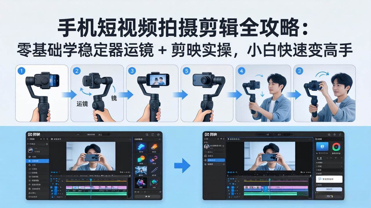 （18003期）手机短视频拍摄剪辑全攻略：零基础学稳定器运镜 + 剪映实操，小白快速变高手-星空网创资源
