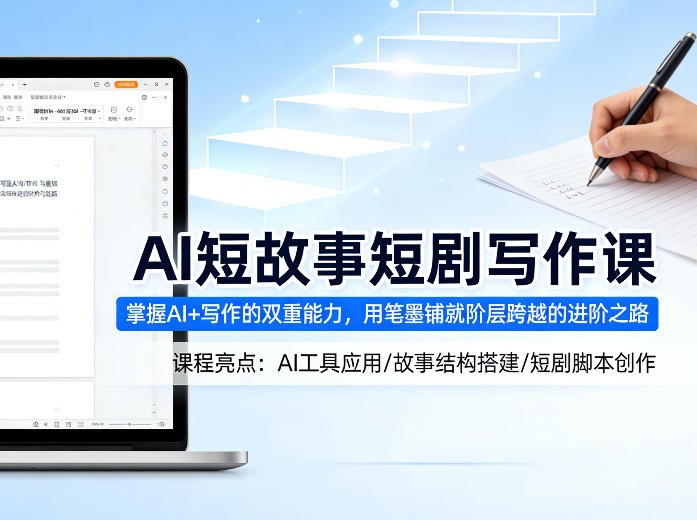 AI短故事短剧写作课,掌握AI+写作的双重能力,用笔墨铺就阶层跨越的进阶之路-星空网创资源