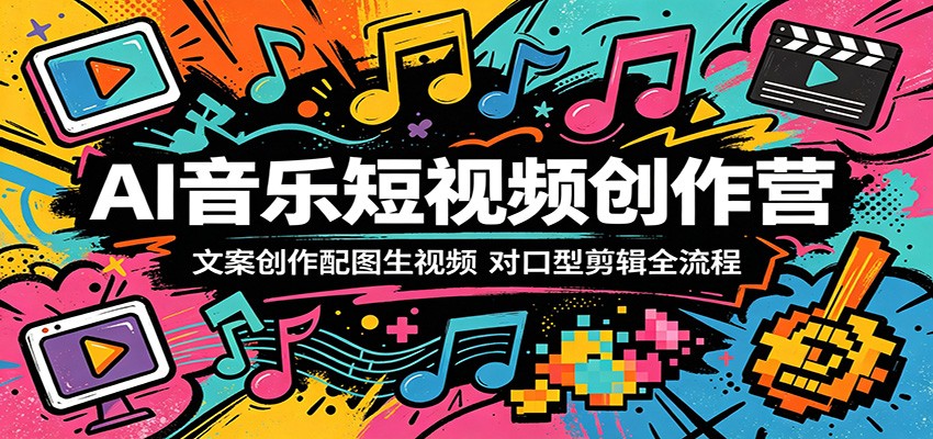 AI音乐短视频创作营：文案创作配图生视频，对口型剪辑全流程-星空网创资源