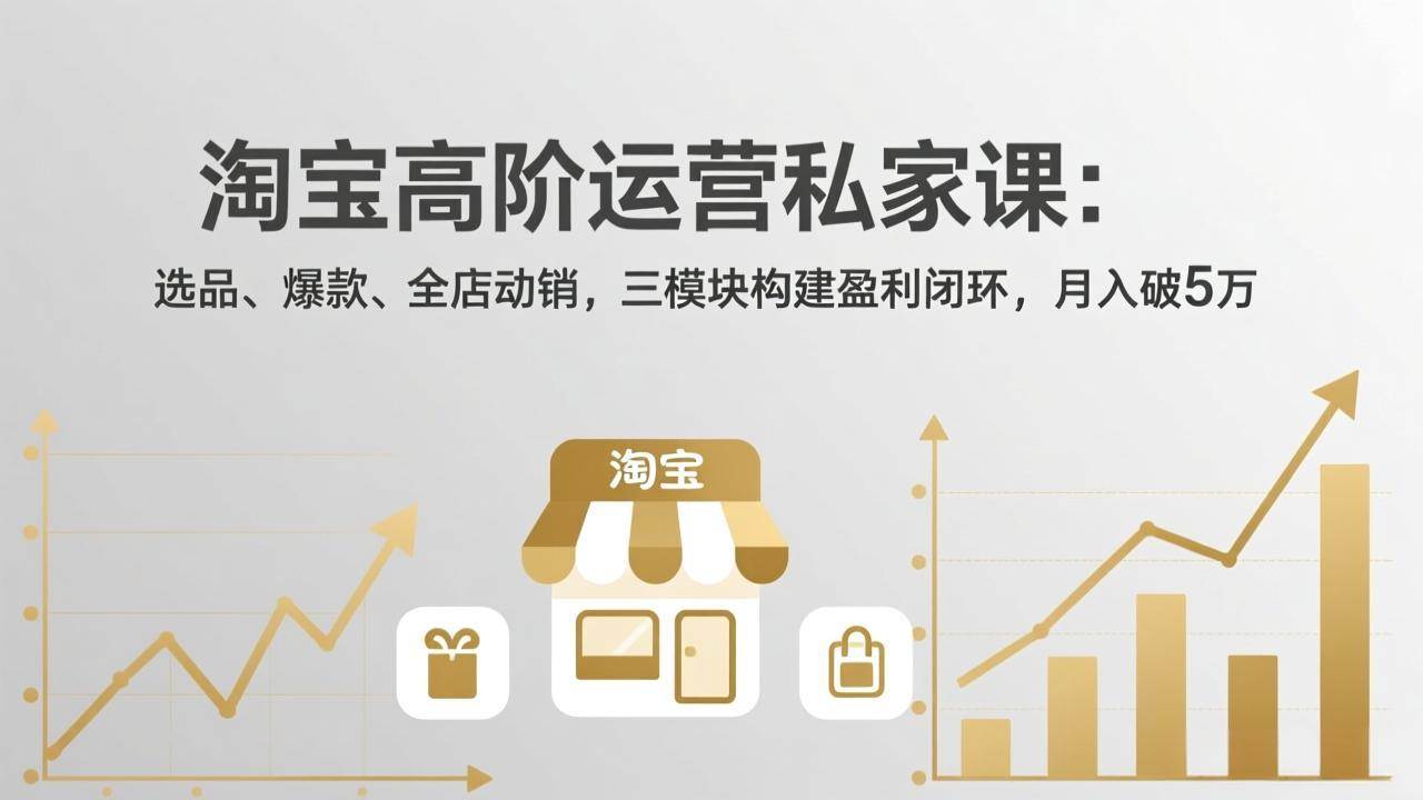 (17904期)淘宝高阶运营私家课(更新26年4月):选品、爆款、全店动销,三模块构建盈利闭环,月入破5万-星空网创资源