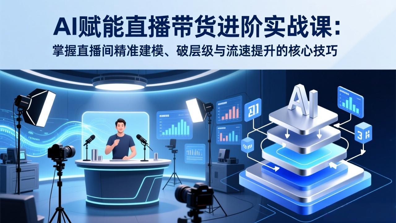 AI赋能直播带货进阶实战课:掌握直播间精准建模、破层级与流速提升的核心技巧-星空网创资源