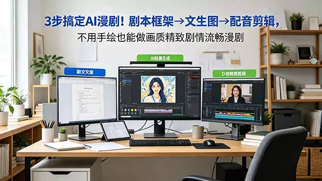 3步搞定AI漫剧!剧本框架→文生图→配音剪辑,不用手绘也能做画质精致剧情流畅漫剧-星空网创资源