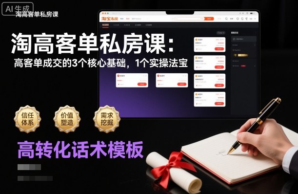 淘高客单私房课：高客单成交的3个核心基础，1个实操法宝-星空网创资源