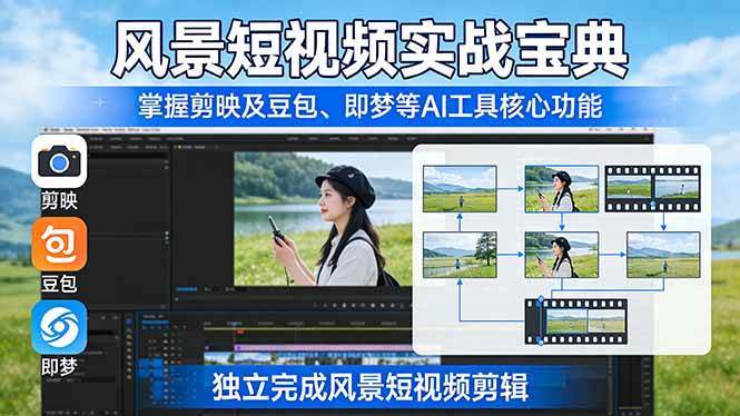 (17704期)风景短视频实战宝典:掌握剪映及豆包、即梦等AI工具的核心功能,独立完成风景短视频剪辑-星空网创资源