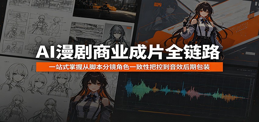 AI漫剧商业成片全链路：一站式掌握从脚本分镜角色一致性把控到音效后期包装-星空网创资源