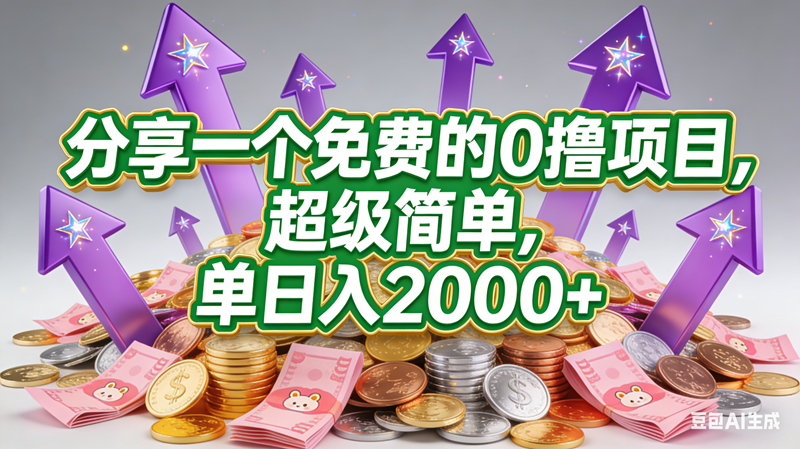 (16829期)分享一个免费的,0撸靠谱小项目,超级简单,单日入2000+-星空网创资源