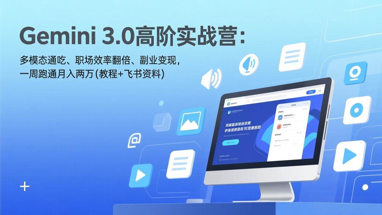 (17386期)Gemini 3.0高阶实战营:多模态通吃、职场效率翻倍、副业变现,一周跑通月入两万(教程+飞书资料) (17386期)Gemini 3.0高阶实战营:多模态通吃、职场效率翻倍、副业变现,一周跑通月入两万(教程+飞书资料)
